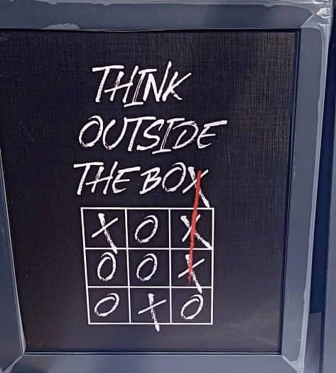 Think outside the box, 10×12 in black frame