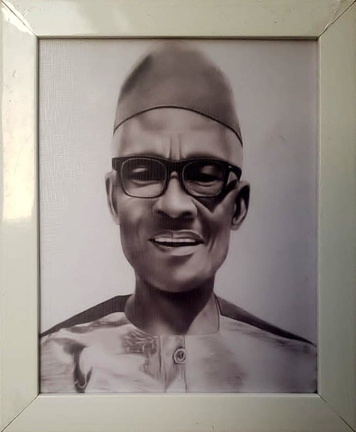 Pencil portrait, 8×10 in white frame